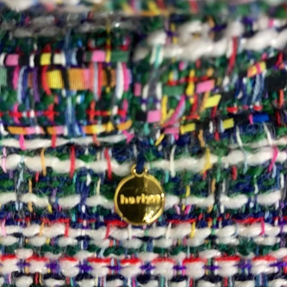 Anthropologie Harlyn Multicolor Striped Blazer Tweed Boyfriend Oversized open - Picture 11 of 14